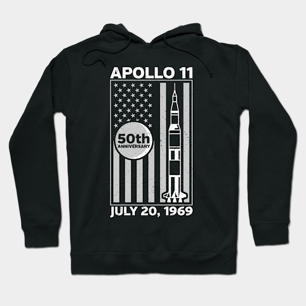 Apollo 11 Commemorative Moon Landing 50th Anniversary Hoodie by RadStar
